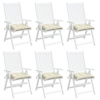 vidaXL Chair Cushions 6 pcs Cream White 15.7