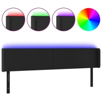 vidaXL LED Headboard Black 64.2