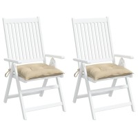 vidaXL Chair Cushions 2 pcs Beige 15.7