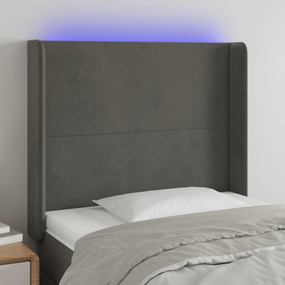 vidaXL LED Headboard Dark Gray 40.6