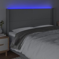 vidaXL LED Headboard Light Gray 64.2