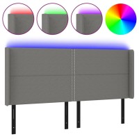 vidaXL LED Headboard Dark Gray 64.2