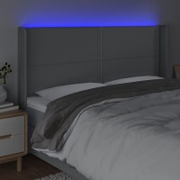 vidaXL LED Headboard Light Gray 79.9