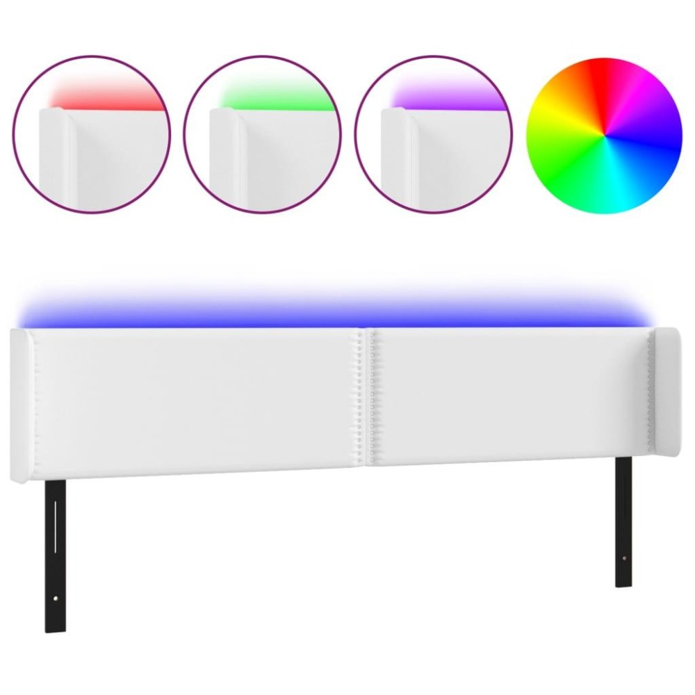 vidaXL LED Headboard White 64.2