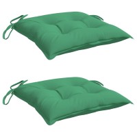 vidaXL Chair Cushions 2 pcs Green 15.7
