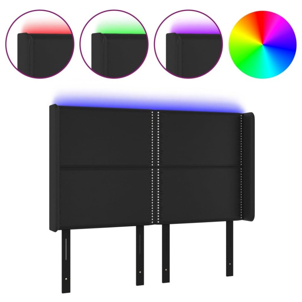 vidaXL LED Headboard Black 57.9