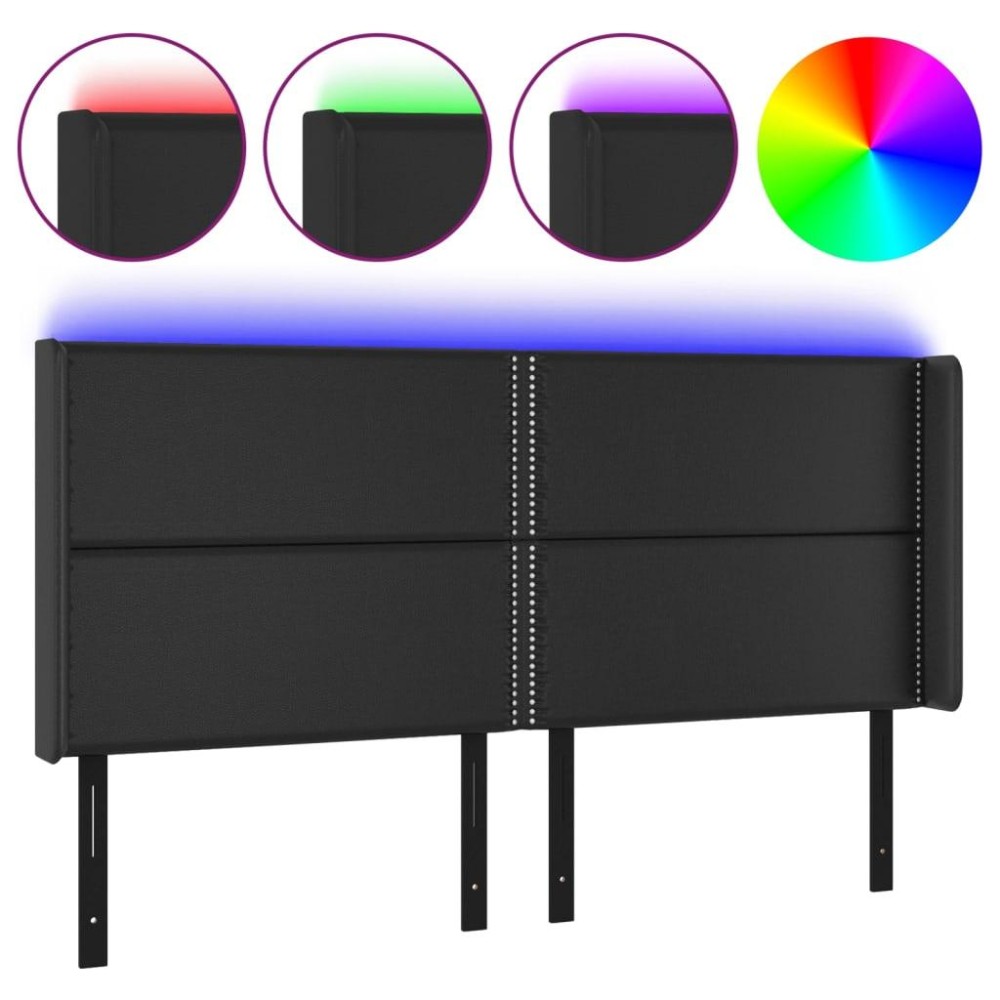 vidaXL LED Headboard Black 64.2