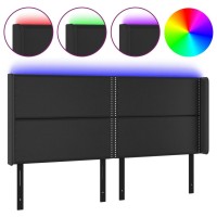 vidaXL LED Headboard Black 64.2