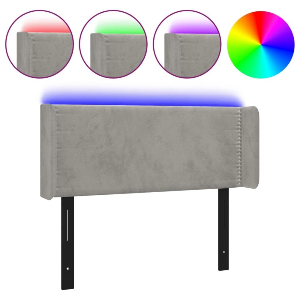 vidaXL LED Headboard Light Gray 40.6