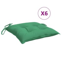 vidaXL Chair Cushions 6 pcs Green 15.7