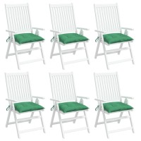 vidaXL Chair Cushions 6 pcs Green 15.7