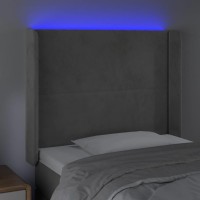 vidaXL LED Headboard Light Gray 40.6