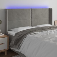 vidaXL LED Headboard Light Gray 64.2