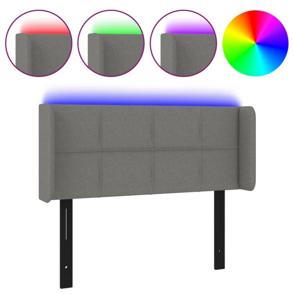 vidaXL LED Headboard Dark Gray 40.6