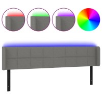 vidaXL LED Headboard Dark Gray 64.2