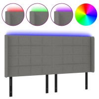 vidaXL LED Headboard Dark Gray 64.2