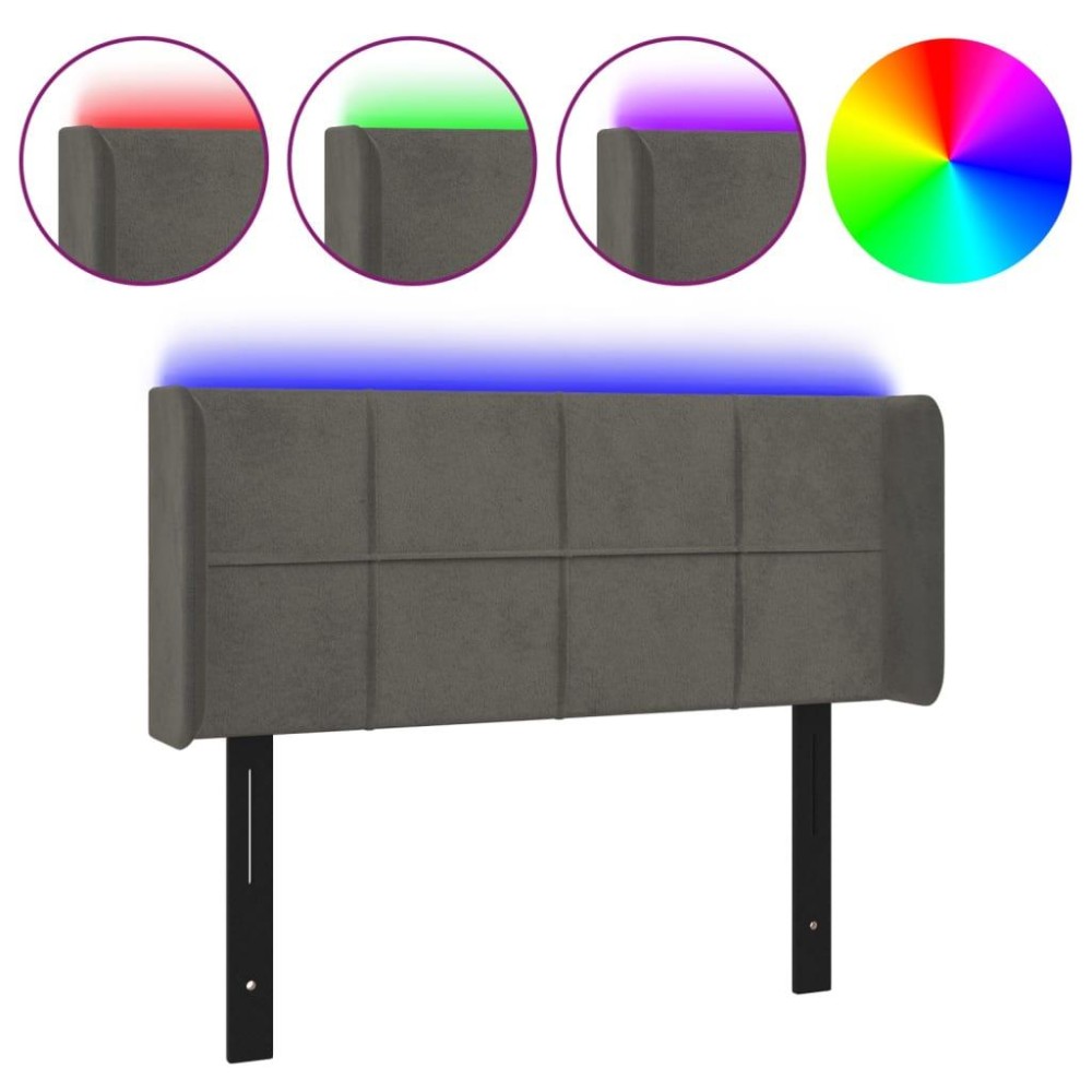 vidaXL LED Headboard Dark Gray 40.6