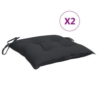 vidaXL Chair Cushions 2 pcs Black 15.7