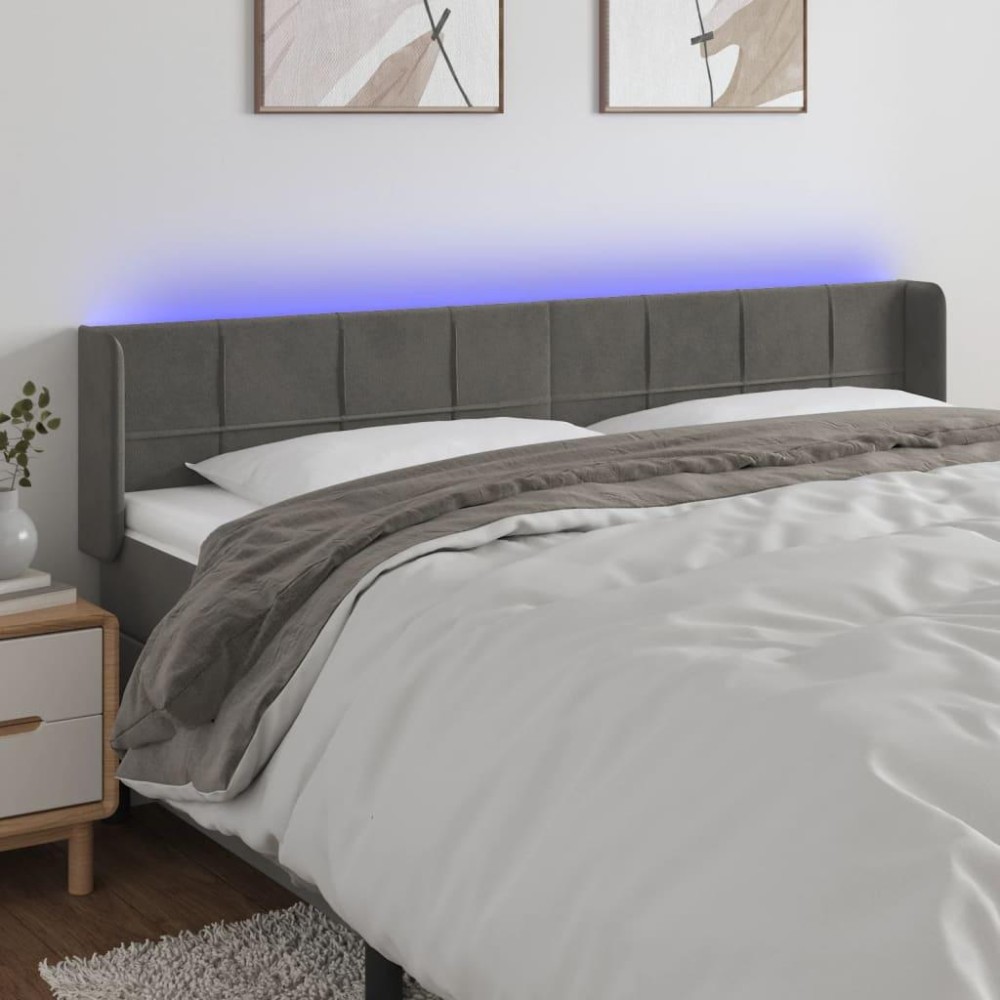 vidaXL LED Headboard Dark Gray 79.9