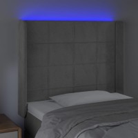 vidaXL LED Headboard Light Gray 40.6