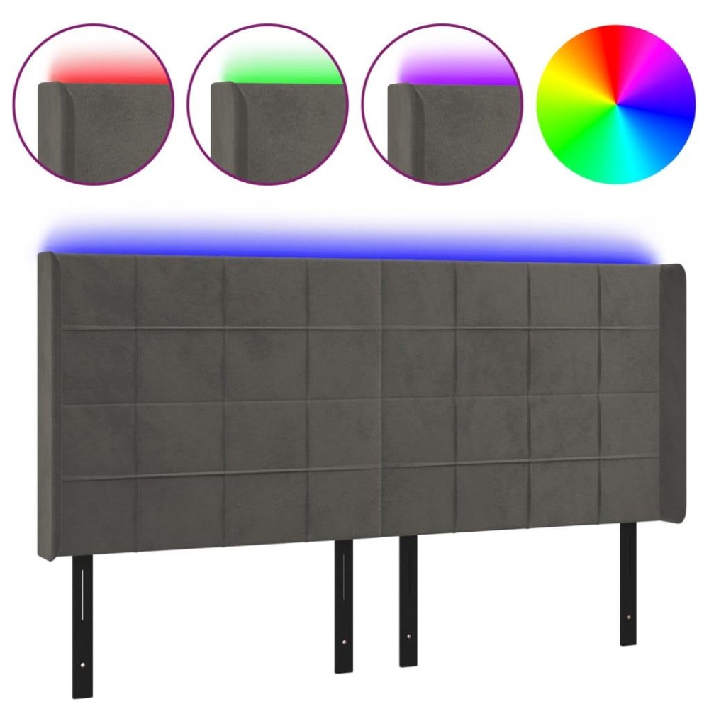 vidaXL LED Headboard Dark Gray 72