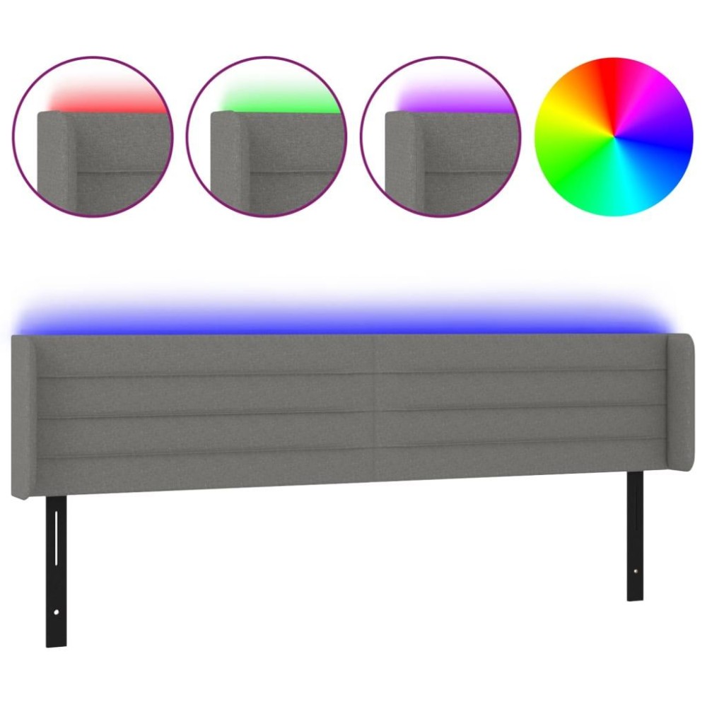 vidaXL LED Headboard Dark Gray 79.9