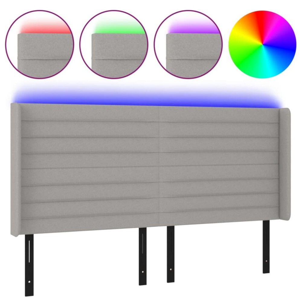 vidaXL LED Headboard Light Gray 72