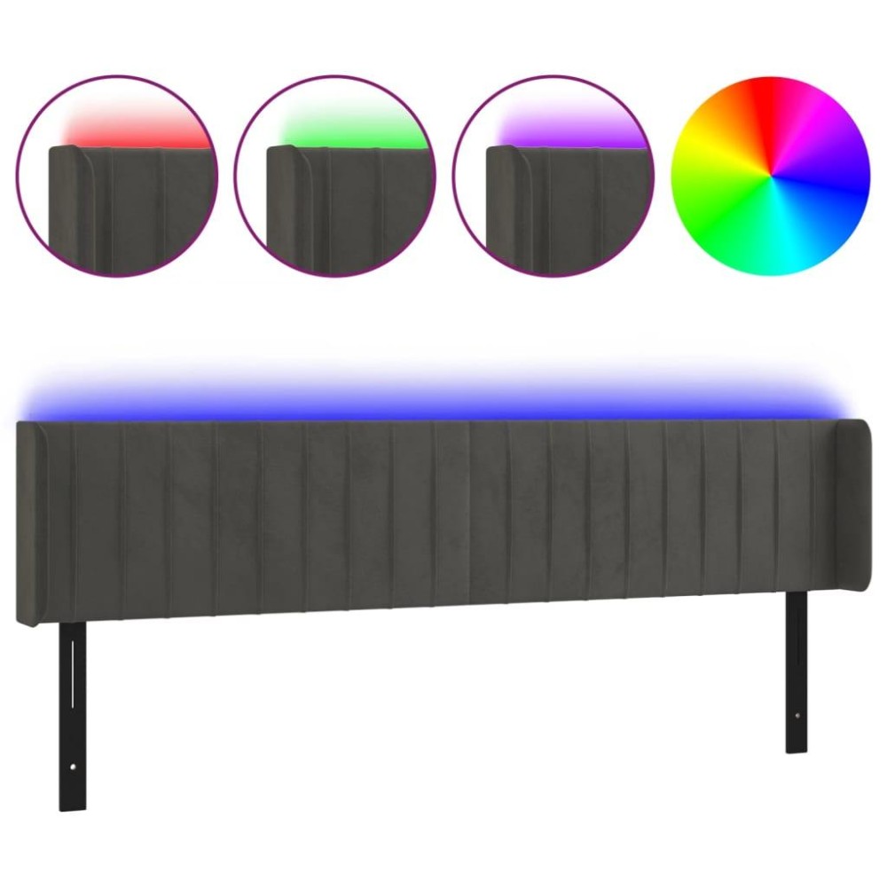 vidaXL LED Headboard Dark Gray 64.2