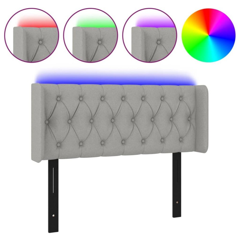 vidaXL LED Headboard Light Gray 40.6