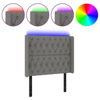 vidaXL LED Headboard Dark Gray 40.6