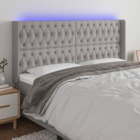 vidaXL LED Headboard Light Gray 79.9