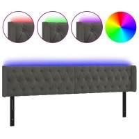 vidaXL LED Headboard Dark Gray 64.2