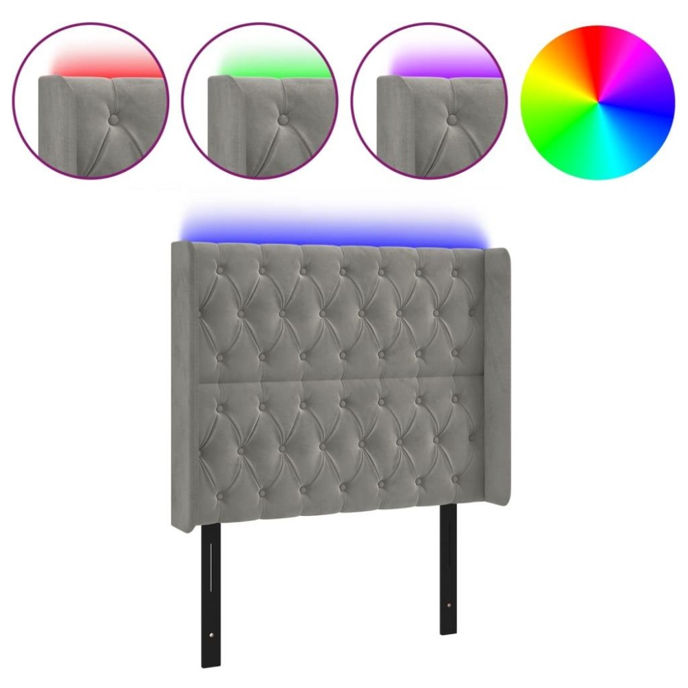 vidaXL LED Headboard Light Gray 40.6