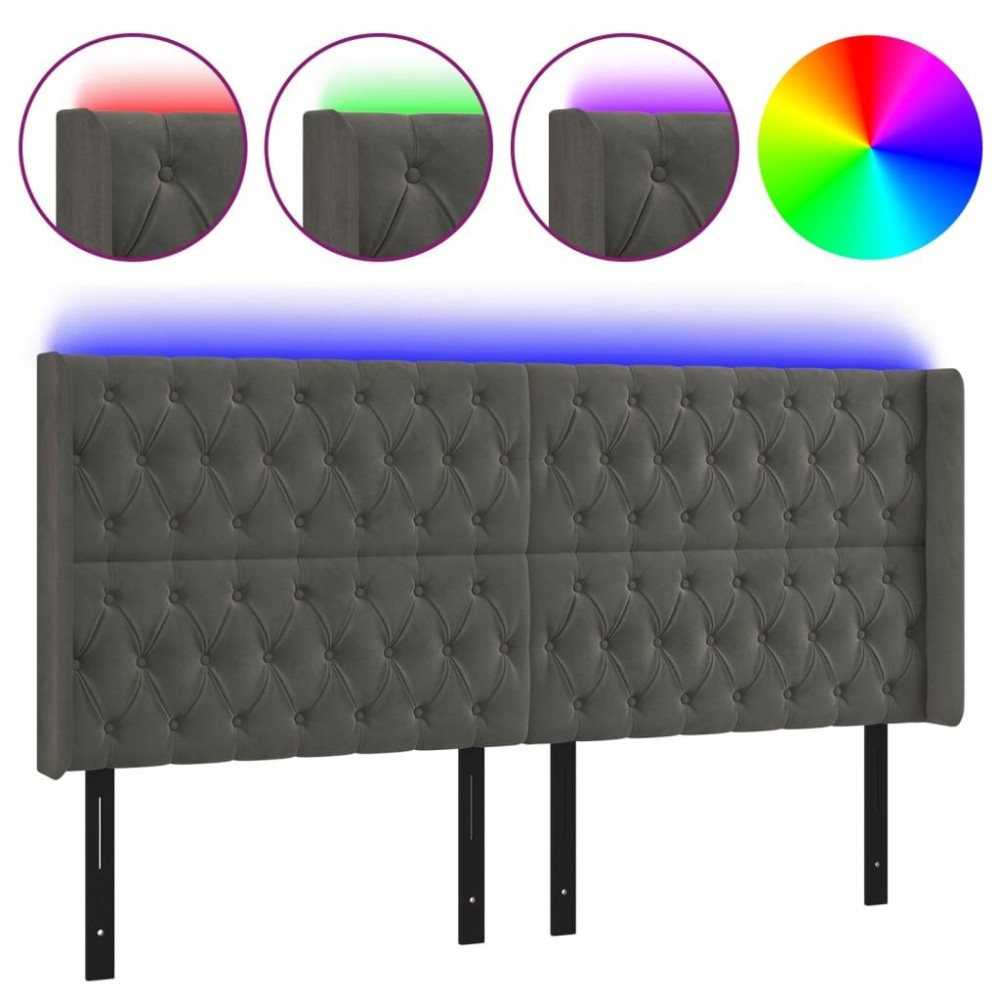 vidaXL LED Headboard Dark Gray 72