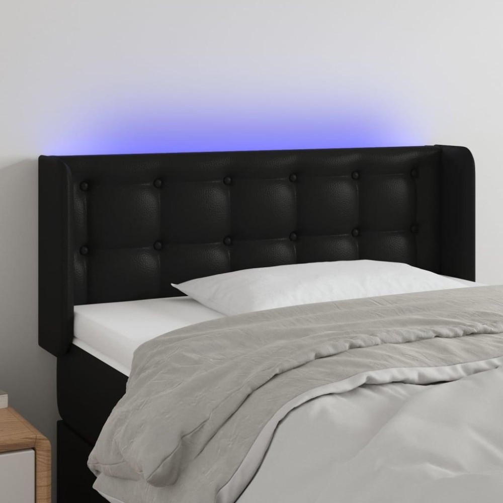 vidaXL LED Headboard Black 40.6