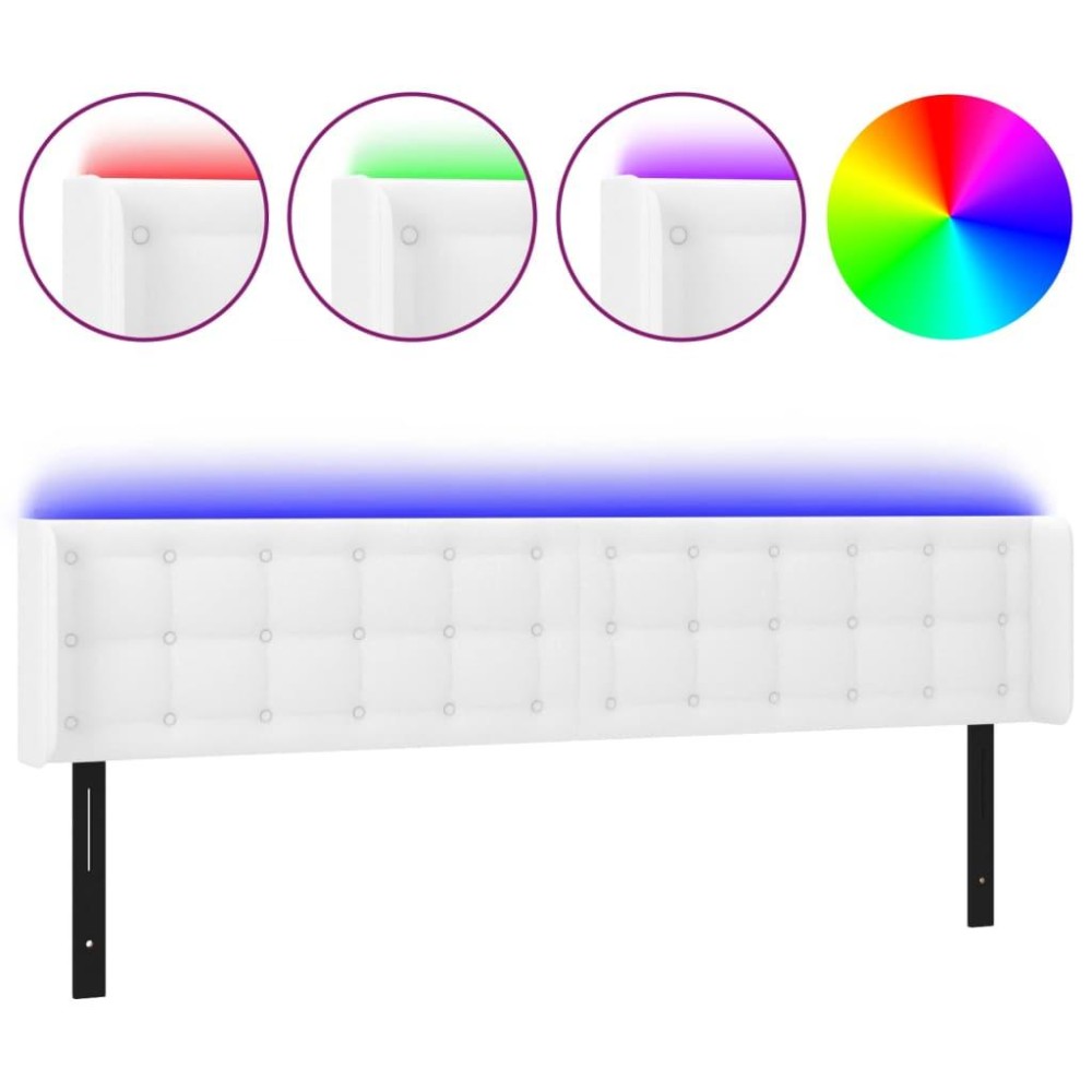 vidaXL LED Headboard White 64.2