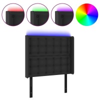 vidaXL LED Headboard Black 40.6