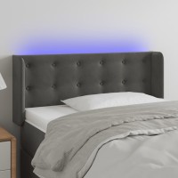 vidaXL LED Headboard Dark Gray 40.6