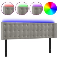 vidaXL LED Headboard Light Gray 57.9