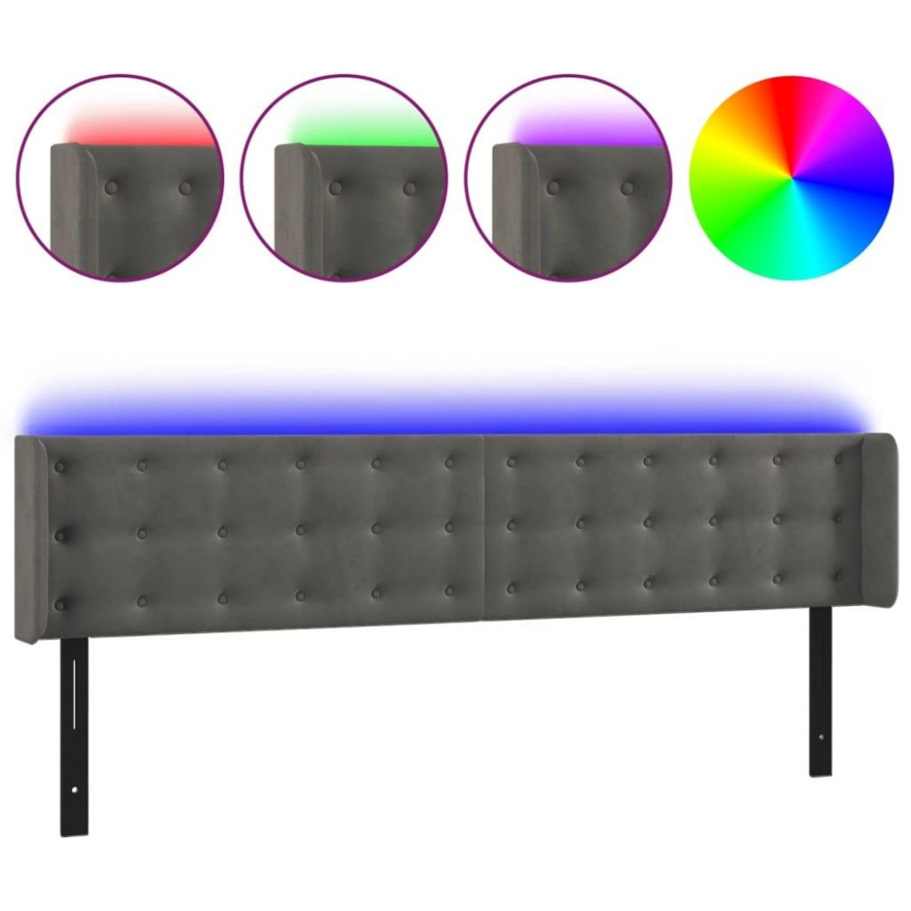 vidaXL LED Headboard Dark Gray 79.9