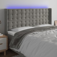 vidaXL LED Headboard Light Gray 64.2