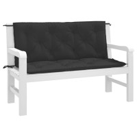 vidaXL Garden Bench Cushions 2pcs Black 47.2