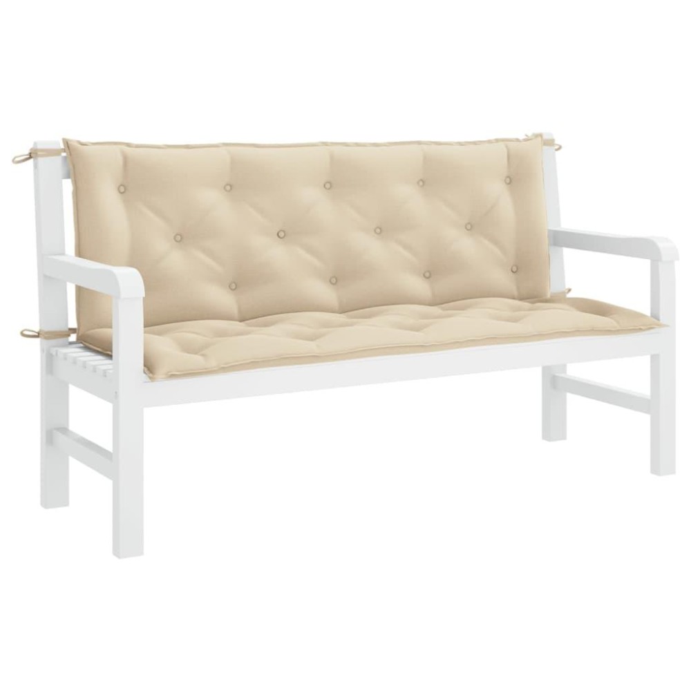 vidaXL Garden Bench Cushions 2pcs Beige 59.1