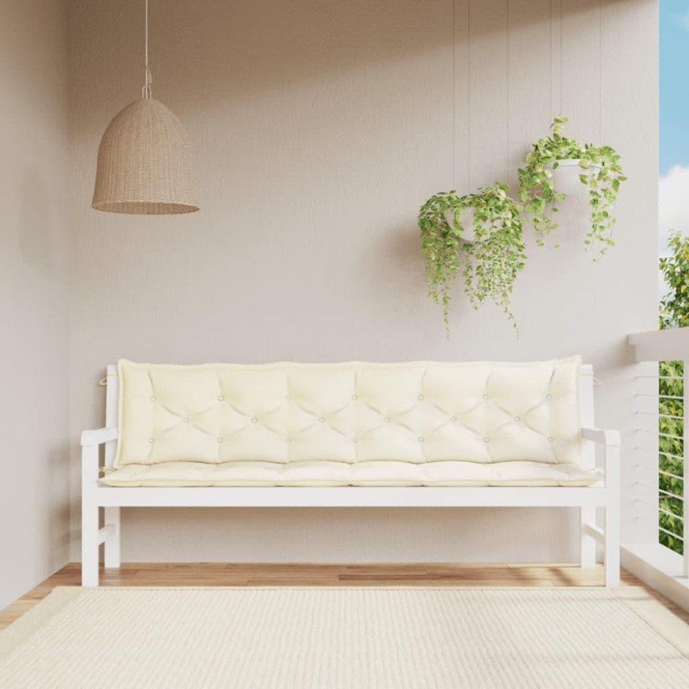 vidaXL Garden Bench Cushions 2pcs Cream White 78.7