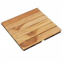 Vidaxl Decking Tiles 30 Pcs 11.8X11.8 Solid Wood Teak Vertical Pattern