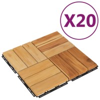 Vidaxl Decking Tiles 20 Pcs 11.8X11.8 Solid Wood Teak