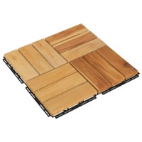 Vidaxl Decking Tiles 20 Pcs 11.8X11.8 Solid Wood Teak