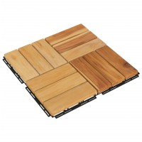 Vidaxl Decking Tiles 30 Pcs 11.8X11.8 Solid Wood Teak