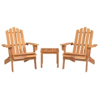 Vidaxl 3 Piece Adirondack Patio Lounge Set Solid Wood Acacia