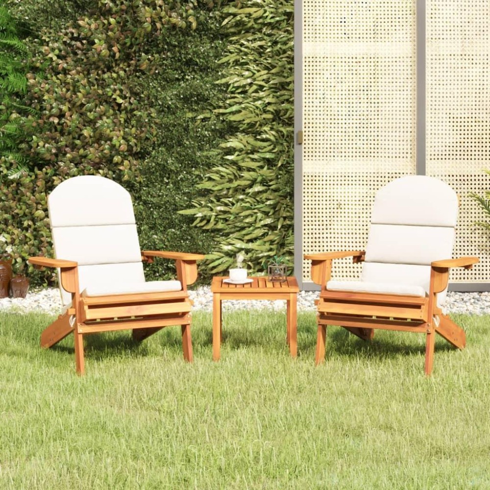 Vidaxl 3 Piece Adirondack Patio Lounge Set Solid Wood Acacia